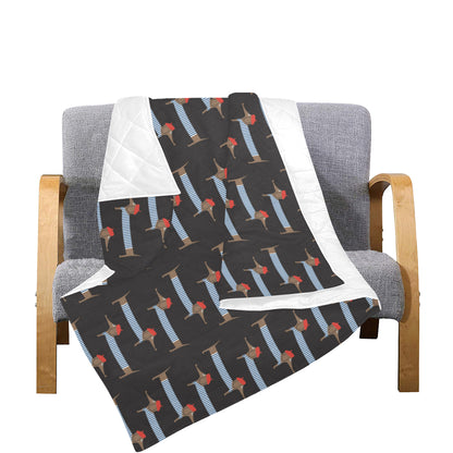 Dachshund Pattern Print Design 04 Premium Quilt