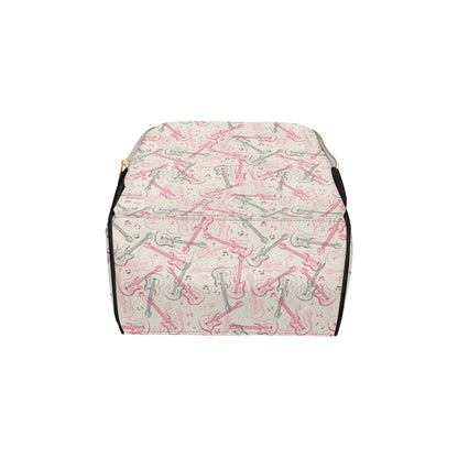 Bass Guitar Pattern Print Design 02 Diaper Bag Backpack