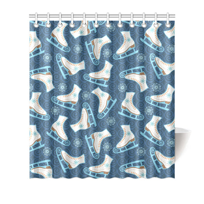 Ice Skate Pattern Print Design 01 Shower Curtain