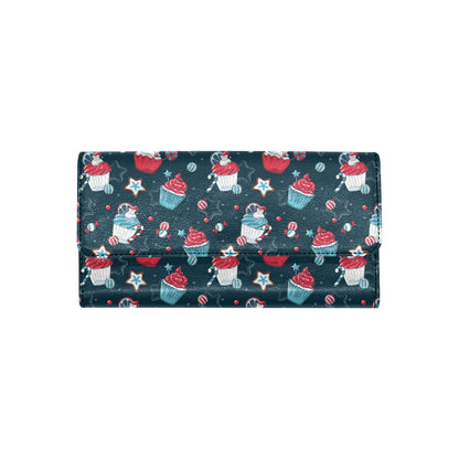 Cupcake Pattern Print Design 03 Women's Trifold Wallet