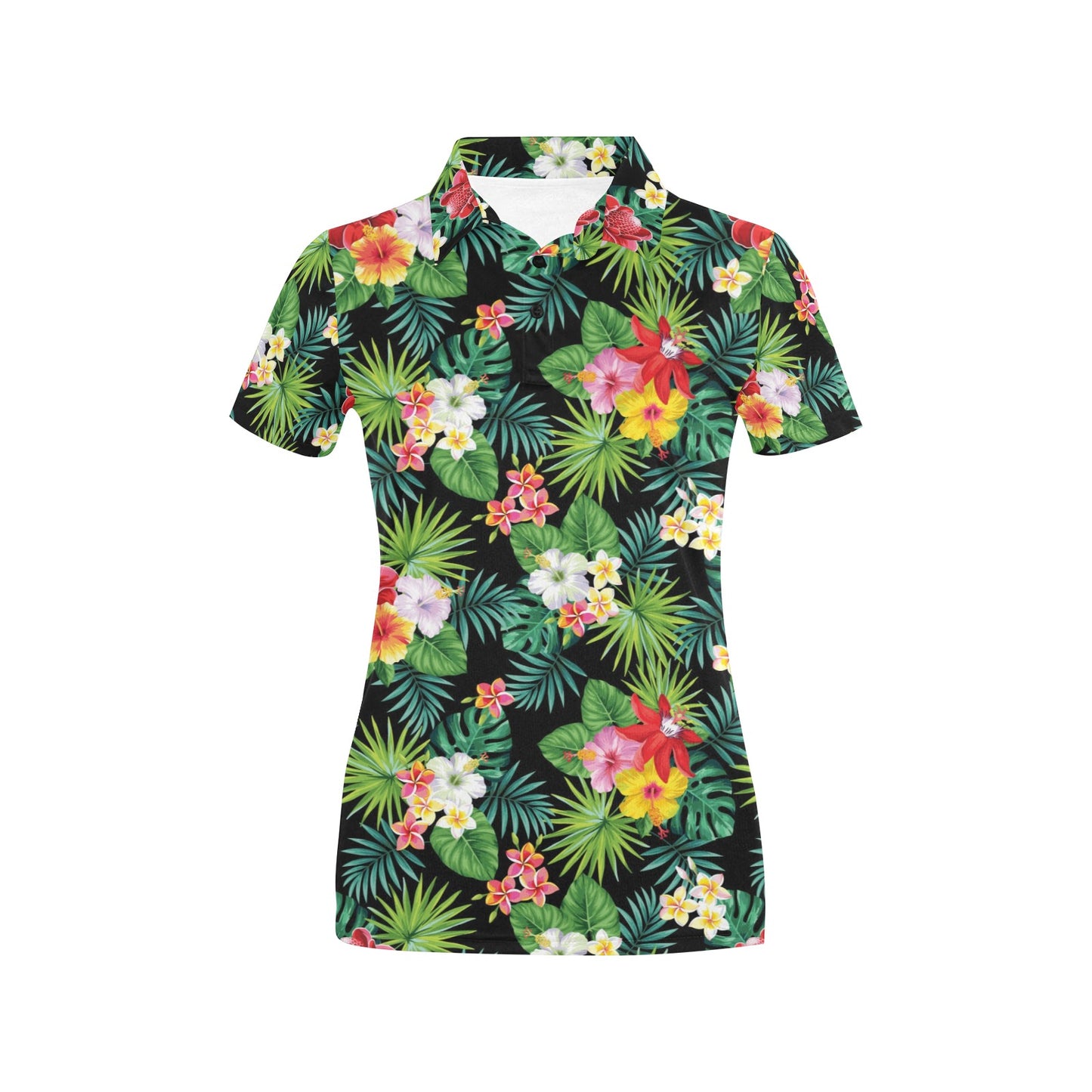 Hibiscus Hawaiian flower tropical Women's Polo Shirt