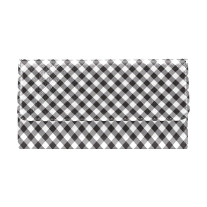 Gingham Print Design LKS402 Women's Trifold Wallet