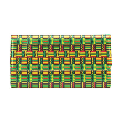 African Zip Zag Print Pattern Women's Trifold Wallet