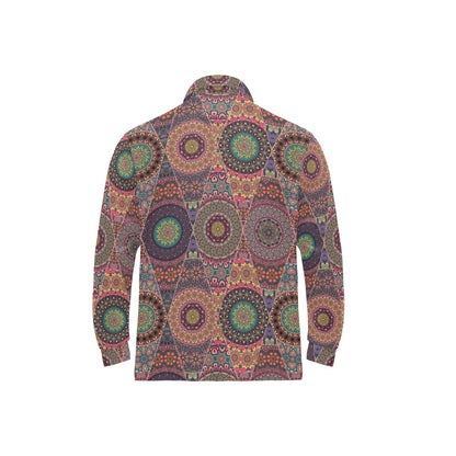 Bohemian Pattern Print Design 07 Long Sleeve Polo Shirt For Men's