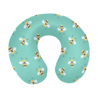 Bee Pattern Print Design 01 U-Shaped Travel Neck Pillow