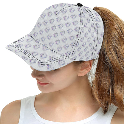 Wolf with Flower Print Design Snapback Cap