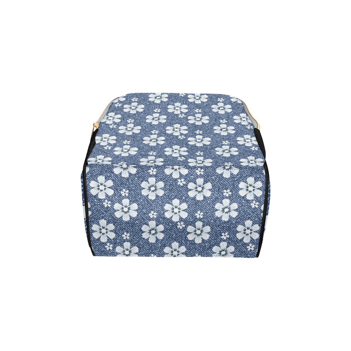 Jean Flower Pattern Print Design 03 Diaper Bag Backpack