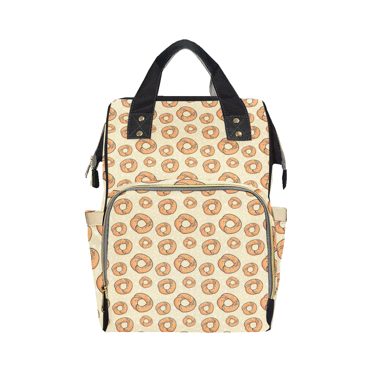 Bagel Pattern Print Design 03 Diaper Bag Backpack