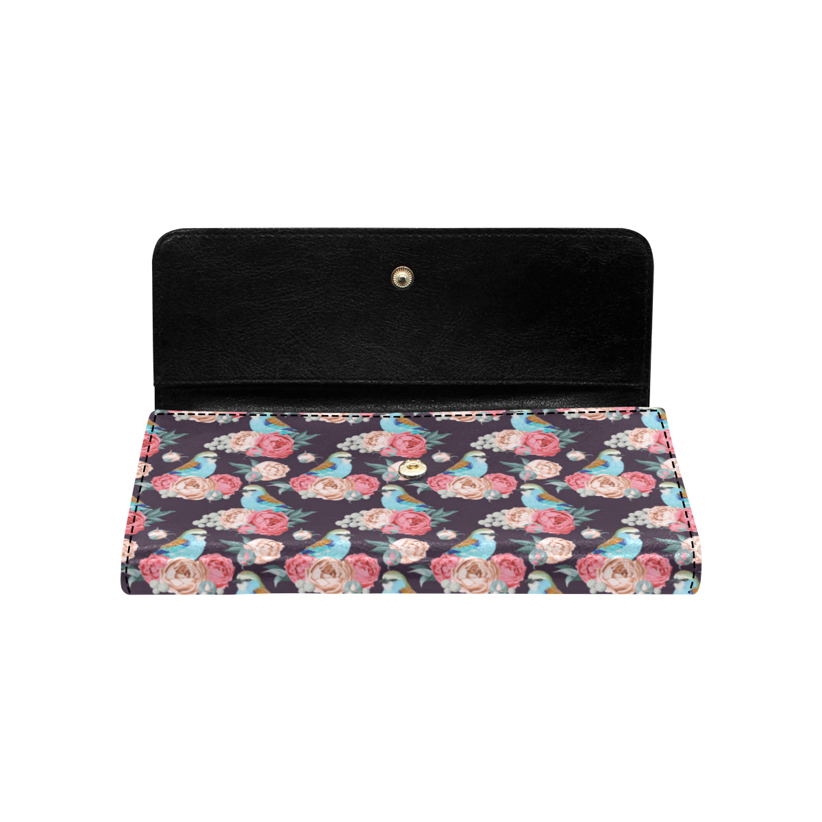 Bluebird Pattern Print Design 02 Women's Trifold Wallet