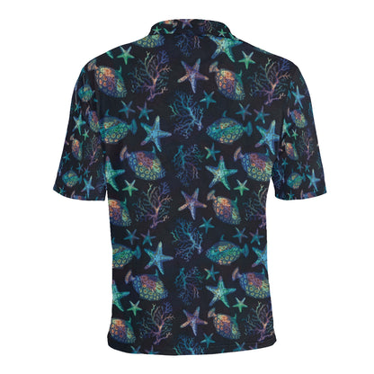 Starfish Pattern Print Design 01 Men Polo Shirt