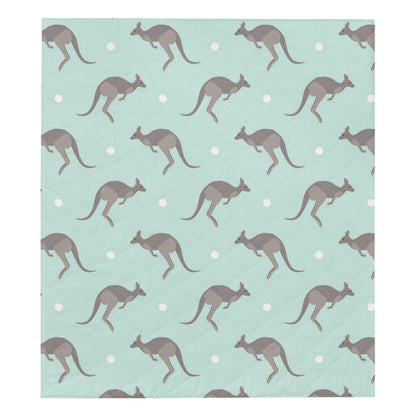 Kangaroos Pattern Print Design 04 Premium Quilt