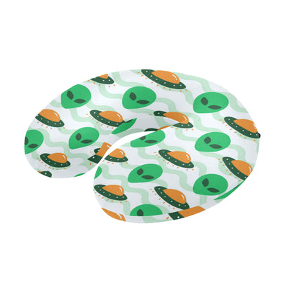Alien UFO Pattern Print Design 04 U-Shaped Travel Neck Pillow