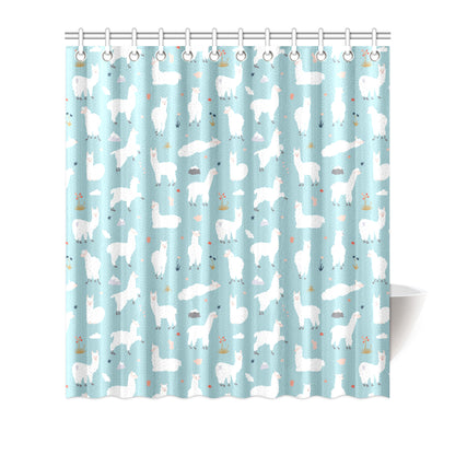 Alpaca Pattern Print Design 02 Shower Curtain