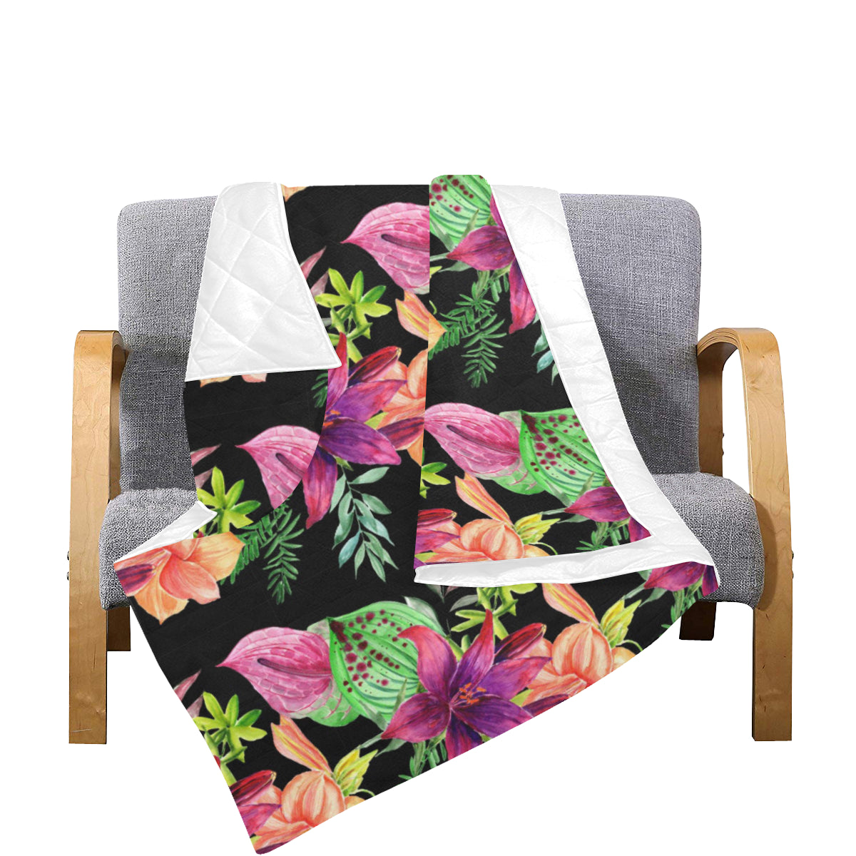 Amaryllis Pattern Print Design AL09 Premium Quilt