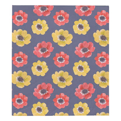 Anemone Pattern Print Design AM010 Premium Quilt