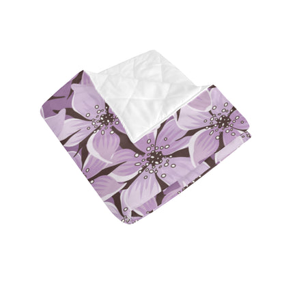 Lilac Pattern Print Design 01 Premium Quilt