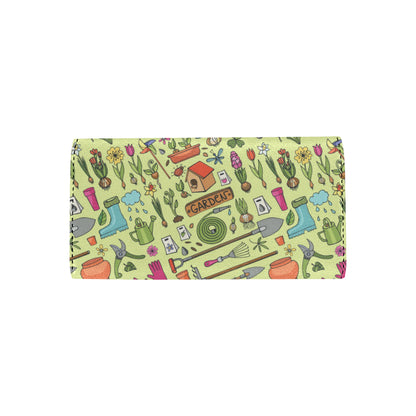 Gardening Pattern Print Design G02 Women's Trifold Wallet