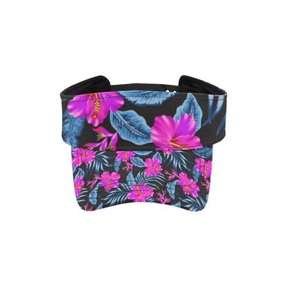 Neon Pink Hibiscus Pattern Print Design HB015 Unisex Sun Visor