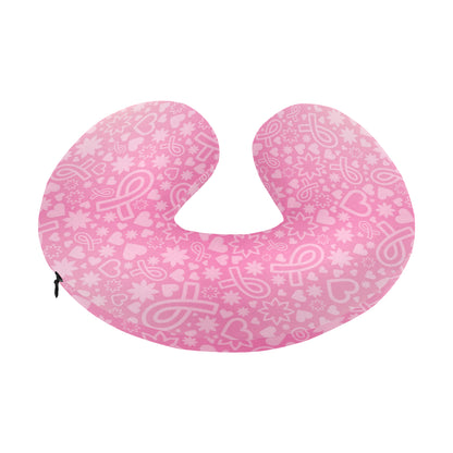 Breast cancer Pattern Print Design 02 U-Shaped Travel Neck Pillow