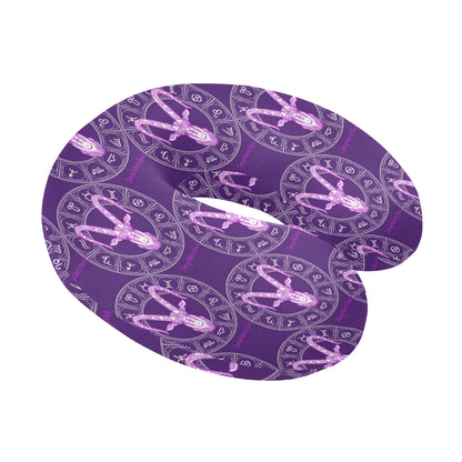 Capricorn Zodiac Pattern Print Design 04 U-Shaped Travel Neck Pillow