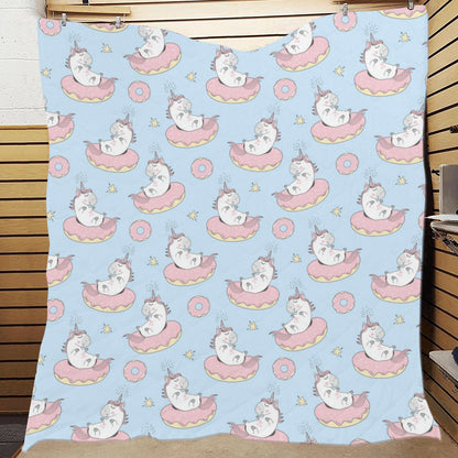 Donut Unicorn Pattern Print Design DN014 Premium Quilt