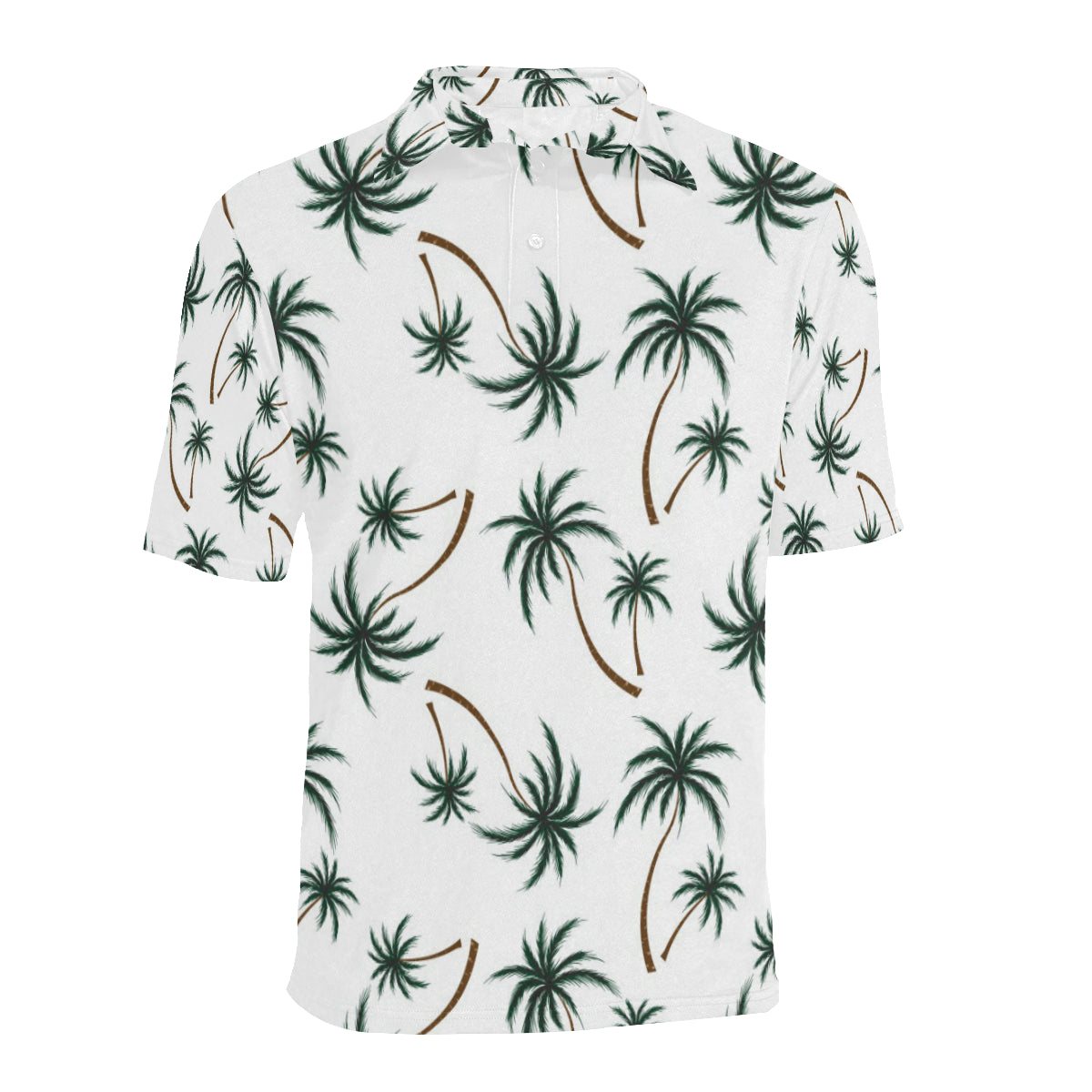 Palm Tree Pattern Print Design PT07 Men Polo Shirt