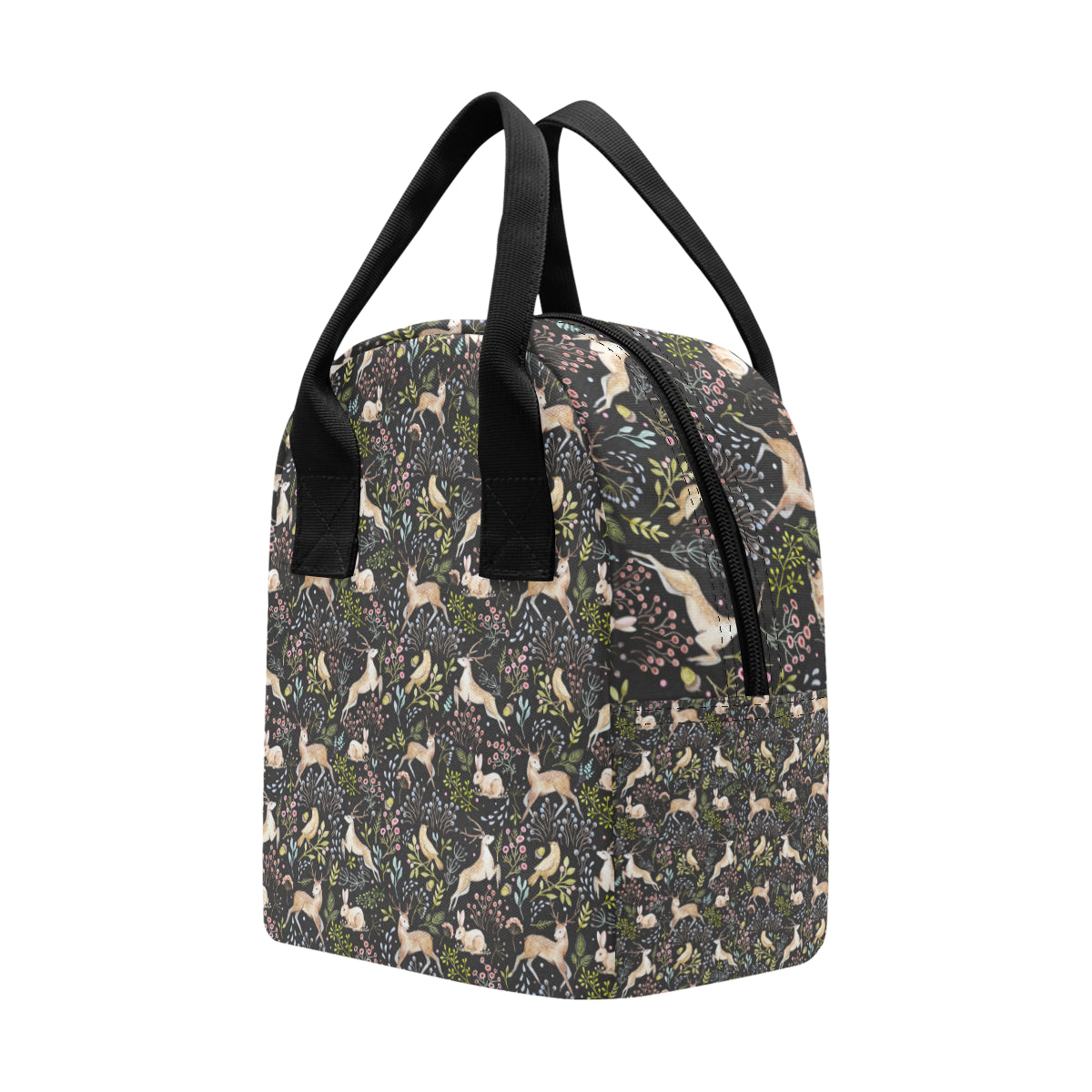 Deer Floral Jungle Insulated Lunch Bag