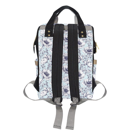 Anemone Pattern Print Design 02 Diaper Bag Backpack