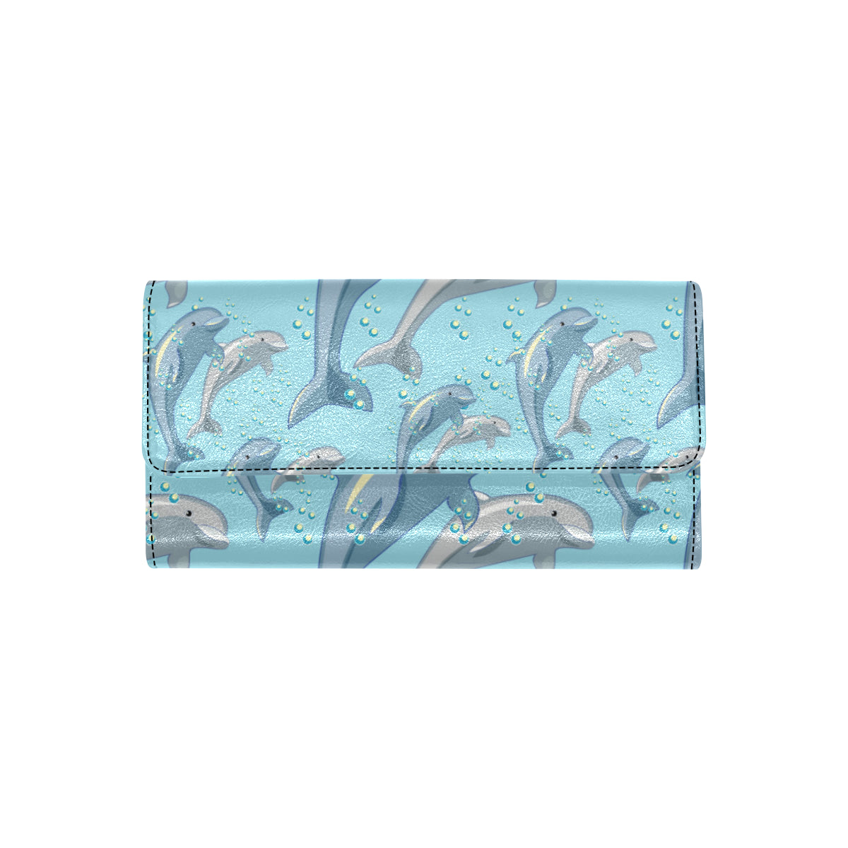 Dolphin Print Pattern Women's Trifold Wallet