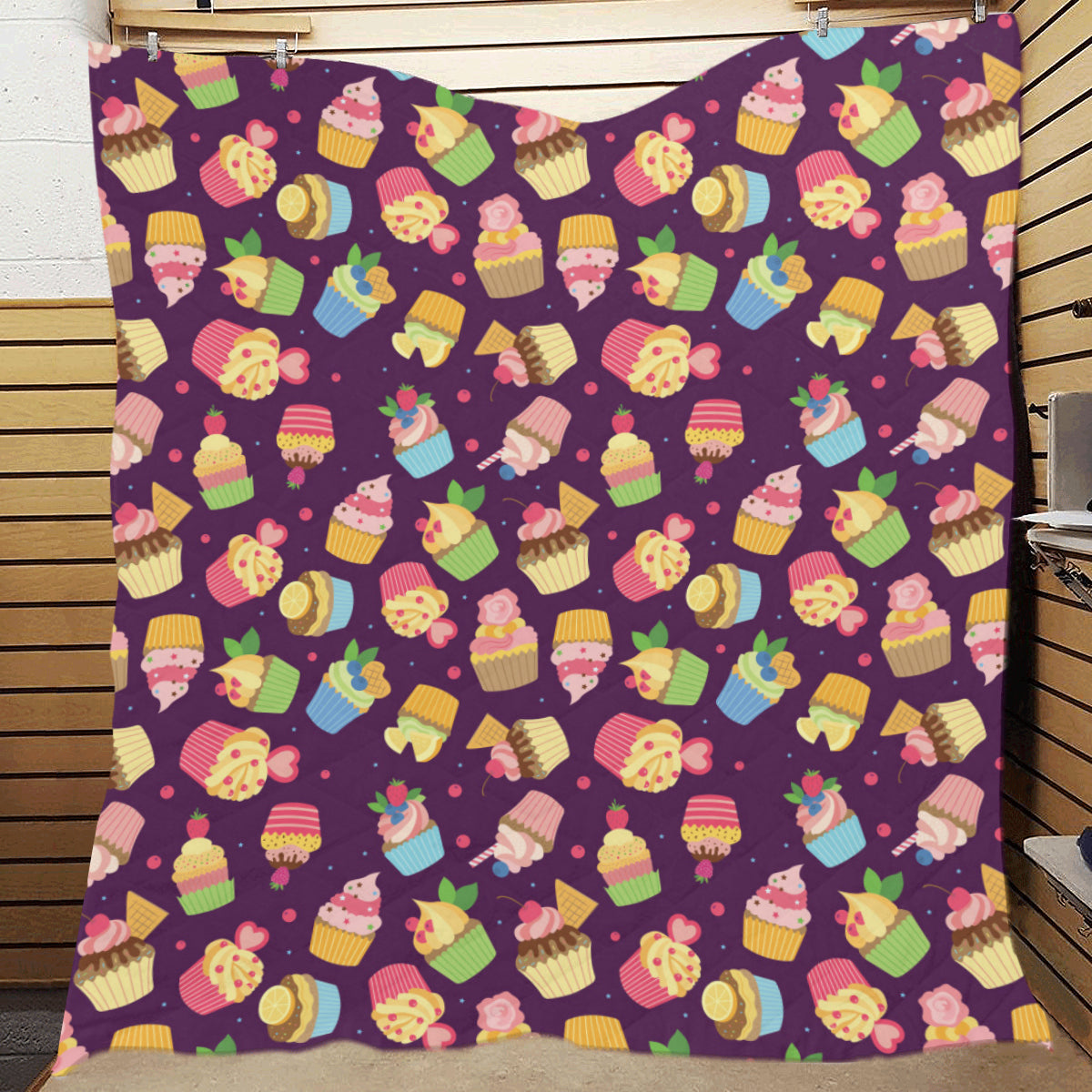 Cupcake Pattern Print Design 05 Premium Quilt