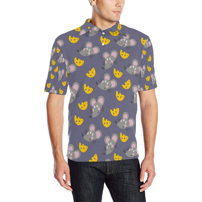 Rat With Cheese Pattern Print Design 01 Men Polo Shirt