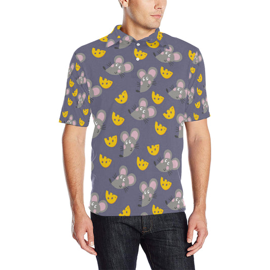 Rat With Cheese Pattern Print Design 01 Men Polo Shirt