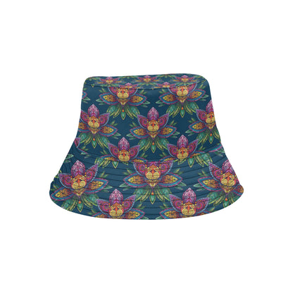 lotus Boho Pattern Print Design LO04 Unisex Bucket Hat