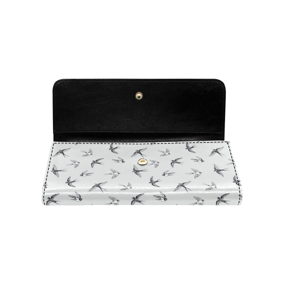 Swallow Bird Pattern Print Design 04 Women's Trifold Wallet