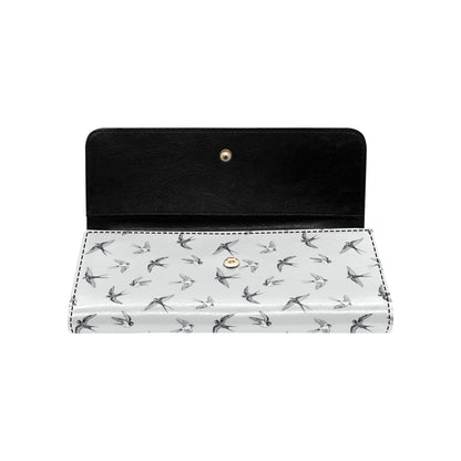 Swallow Bird Pattern Print Design 04 Women's Trifold Wallet