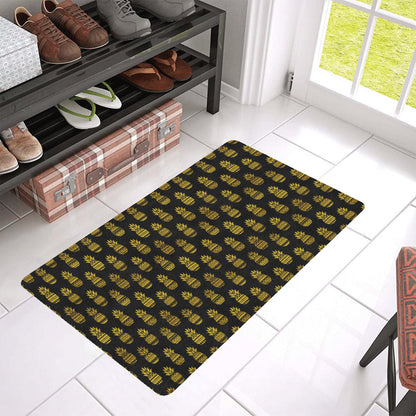 Pineapple Gold Tribal Style Print Rubber Doormat