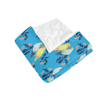 Lovebird Pattern Print Design 03 Premium Quilt