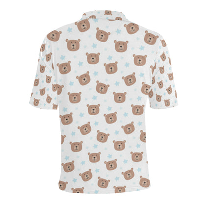 Bear Pattern Print Design BE02 Men Polo Shirt