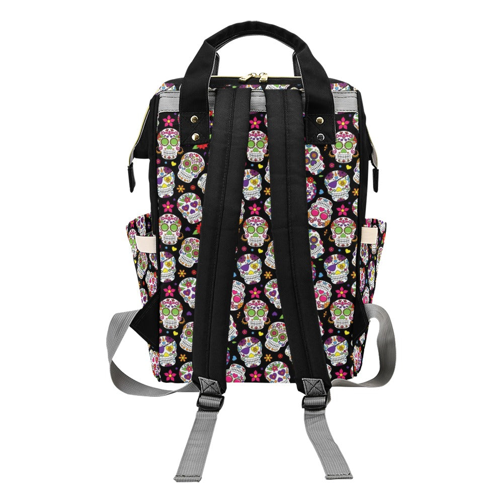Sugar Skull Print Design LKS302 Diaper Bag Backpack