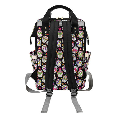 Sugar Skull Print Design LKS302 Diaper Bag Backpack