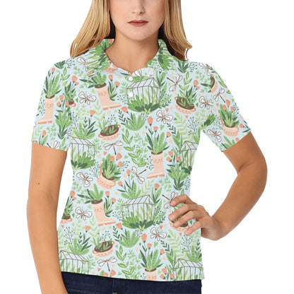 Gardening Pattern Print Design G04 Women's Polo Shirt