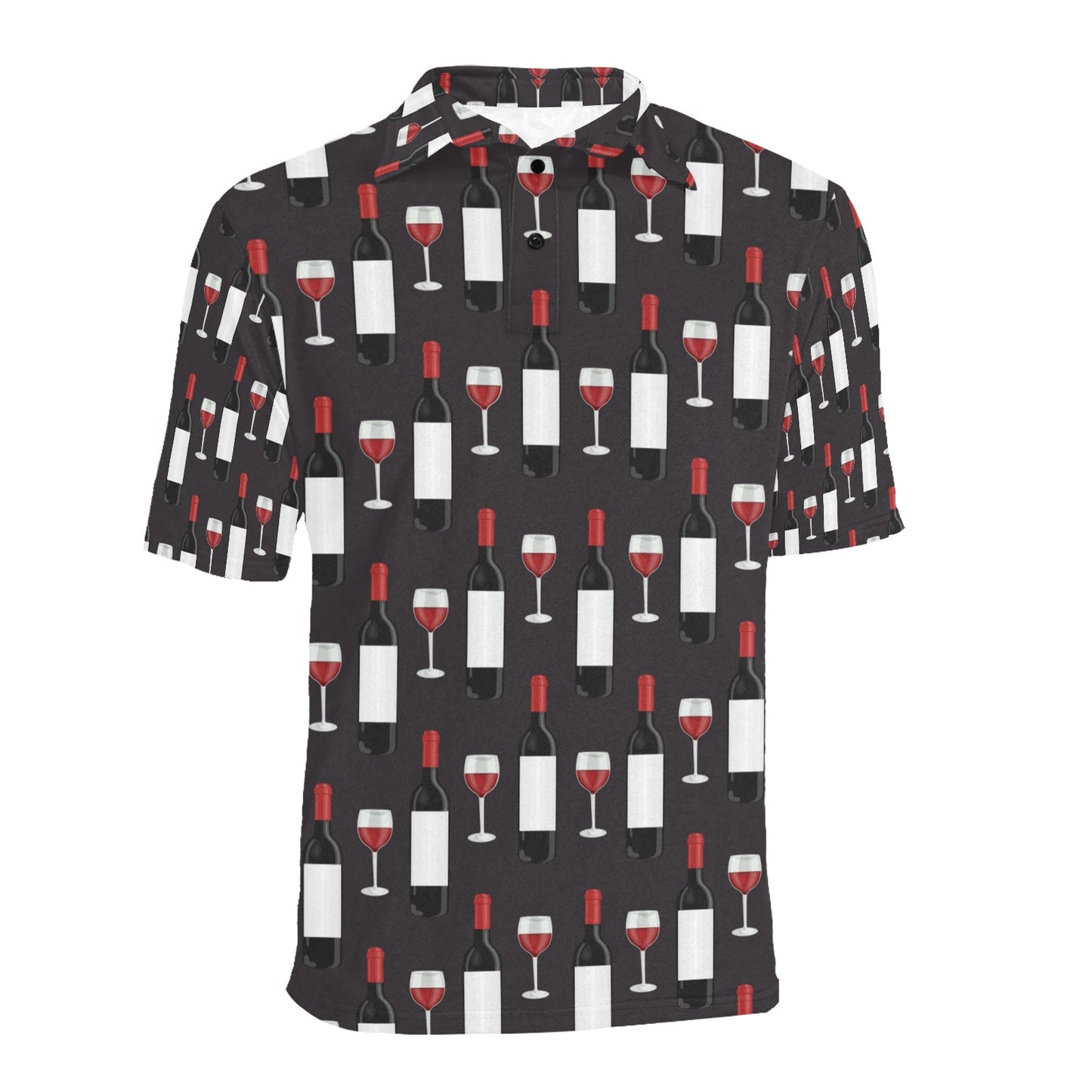 Wine Print Design LKS309 Men Polo Shirt