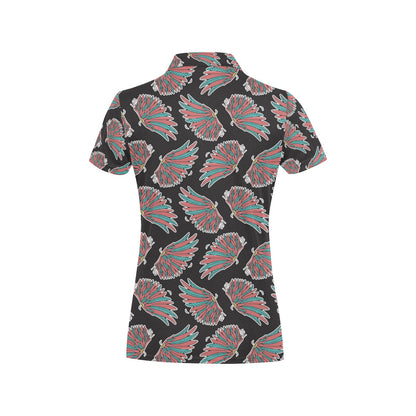 Angel Wings Pattern Print Design 05 Women's Polo Shirt