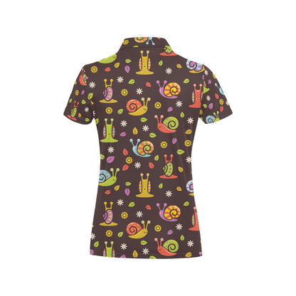 Snail Pattern Print Design 01 Women's Polo Shirt
