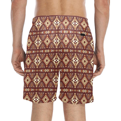 Navajo Native Color Print Pattern Men's Swim Trunks Beach Shorts