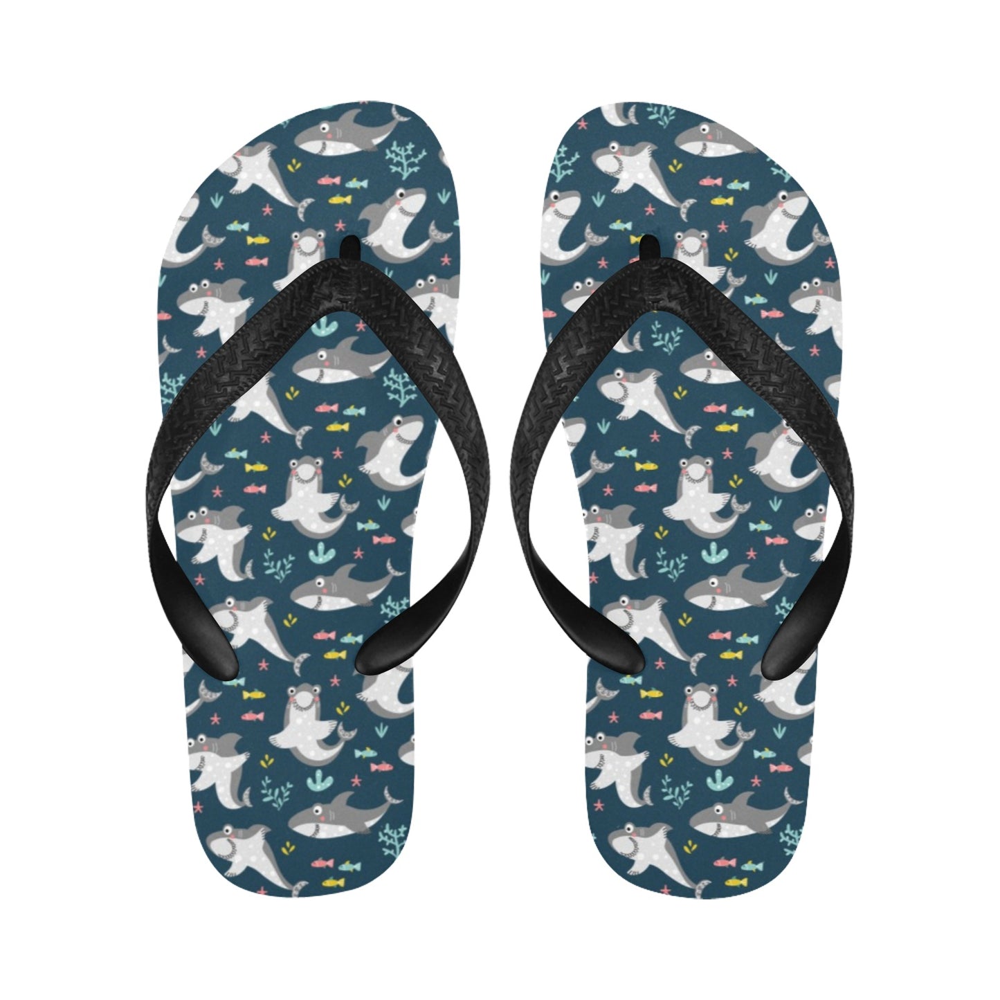 Shark Print Design LKS307 Flip Flops