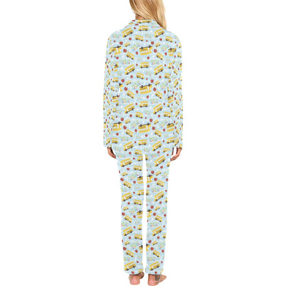 School Bus Back To School Print Design LKS303 Women's Long Pajama Set