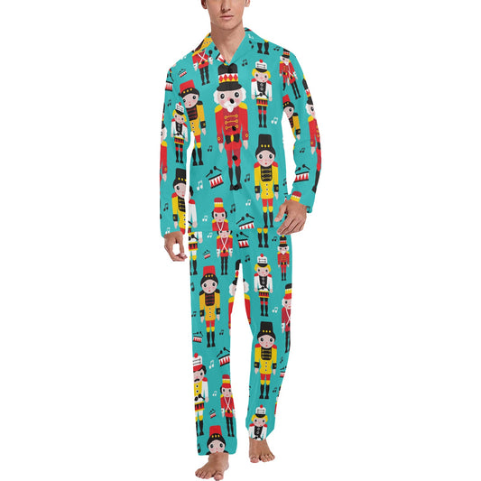 Nutcracker Pattern Print Design A03 Men's Long Pajama Set
