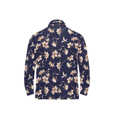 Beautiful Floral Pattern Long Sleeve Polo Shirt For Men's