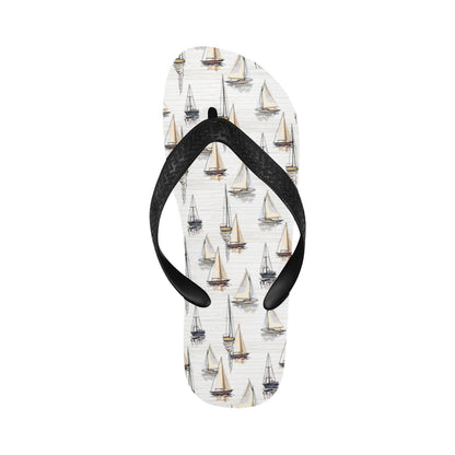 Sailboat Paint Pattern Print Design LKS307 Flip Flops